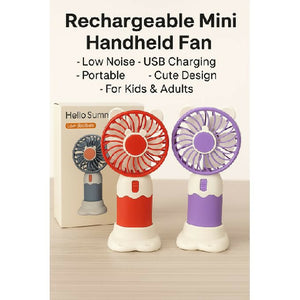 Rechargeable Mini Handheld Fan – Low Noise, USB Charging, Portable Cute Design For Baddies & Adults