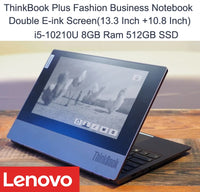 Lenovo Fashion Business ThinkBook Plus Laptop With i7-1160G7 8GB 512GB SSD Dual 13.3 Inch Led Backlight +10.8 Inch E-ink Screen