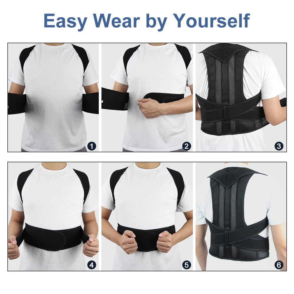 Back Posture Corrector Adult Back Support Shoulder Lumbar Brace Health Care Support Corset Back Belt