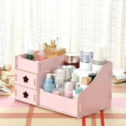 Hoomal Wooden Make Up Organizer, Rustic Makeup Vanity Tray with Size 25cm * 16cm * 15cm