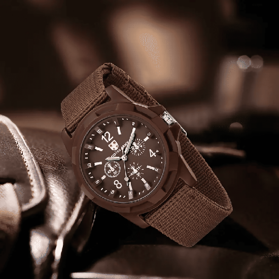 2-Piece Unisex Casual Quartz Watch Set with Durable Canvas Straps