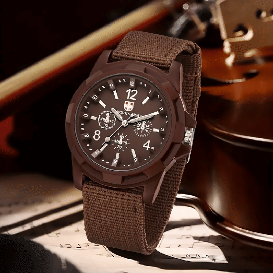 2-Piece Unisex Casual Quartz Watch Set with Durable Canvas Straps