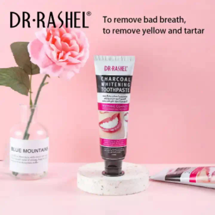Dr Rashel Charcoal Whitening Toothpaste – Deep Clean, Fresh Breath & Natural Teeth Whitening