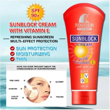 ROUSHUN sunblock cream with vitamin e SPF 90 Sunscreen cream