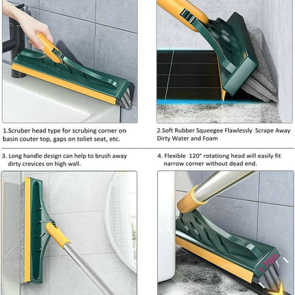 2 in 1 Floor Seam Scrubbing Brush with Long Handle