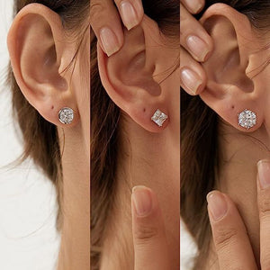 Classic Hot Selling Product Geometric Zircon Stud Earrings Fashion All-match Single Diamond