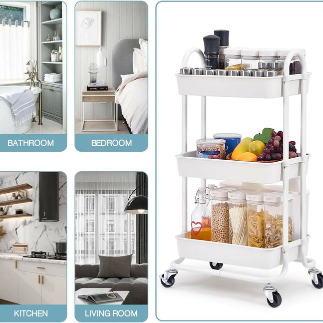 Multi-functional Movable Trolley Storage Rack
