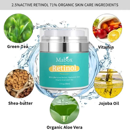 Mabox Retinol 2.5%,Hyaluronic Acid With Vitamin E Cream