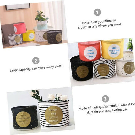 Round Organizing Baskets, Desktop Storage Basket, Foldable Bins/Baskets for Storage, Multipurpose Mini Storage Cotton Basket