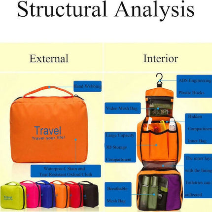 Large Capacity Oxford Material Make-Up/Toiletries Bag, Portable Shower Tote Bag, Large Waterproof Travel Makeup Bag