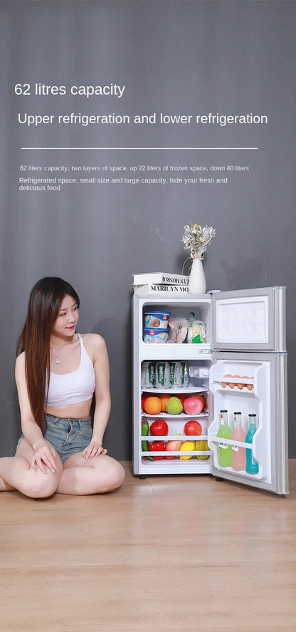 Small refrigerator Home small dormitory rental room frozen refrigeration mini double door refrigerator freezer  무선냉장고  alpicool