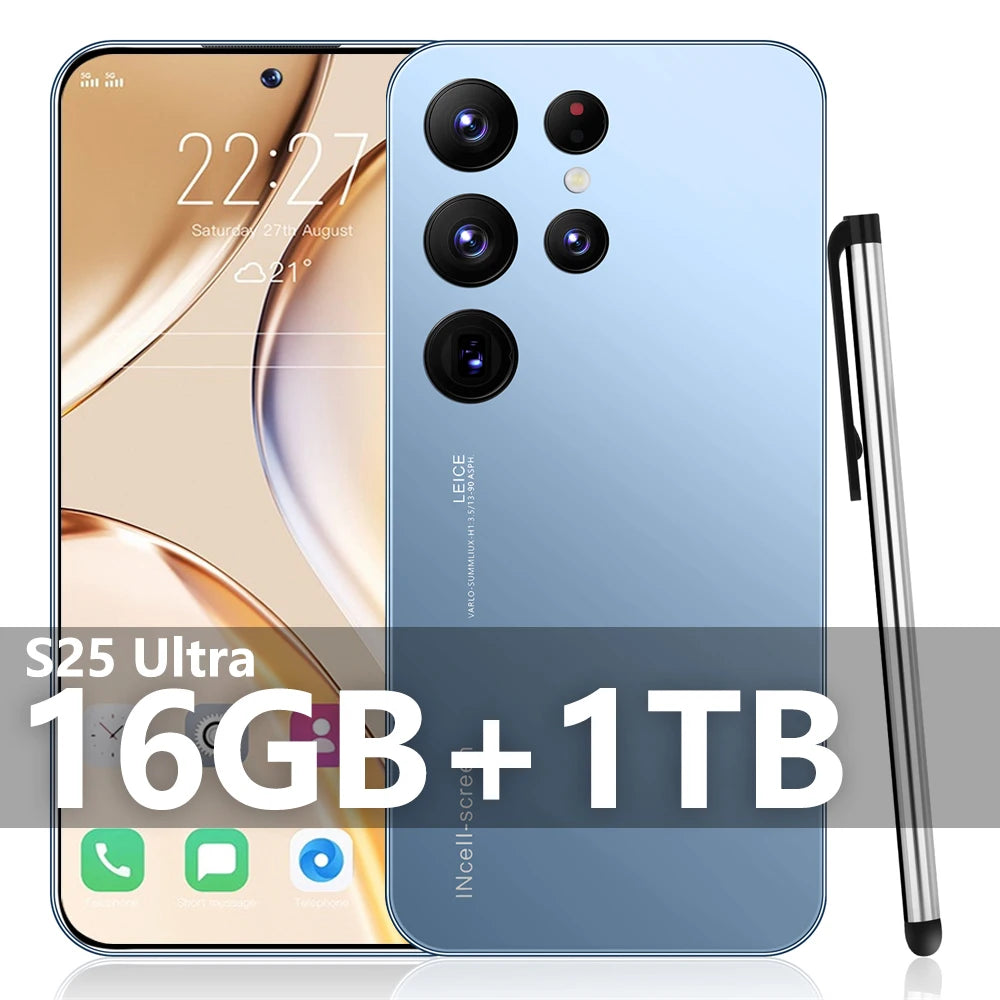 S25 Ultra New smartphone 5G 7.3-inch high-definition Android 14 Snapdragon 8gen3 10core dual SIM phone 7800mAh unlocking phone