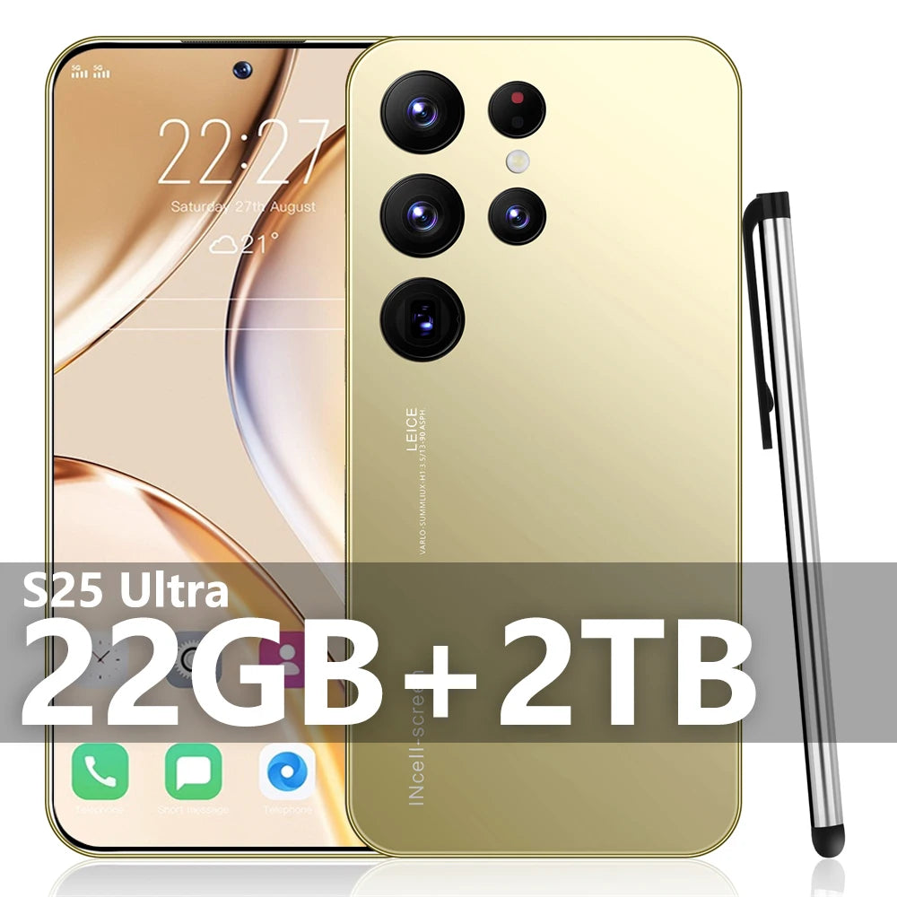 S25 Ultra New smartphone 5G 7.3-inch high-definition Android 14 Snapdragon 8gen3 10core dual SIM phone 7800mAh unlocking phone
