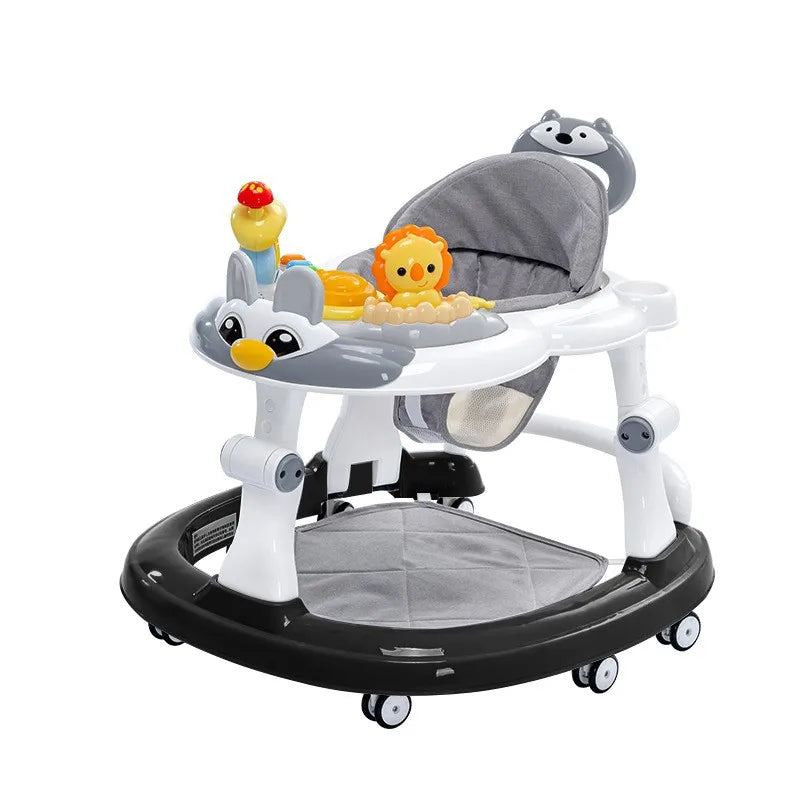 LazyChild Foldable Baby Walkers With Universal Wheel Multifunction Anti-Roll Anti O-Leg Walker Handcart Learning Start Walker