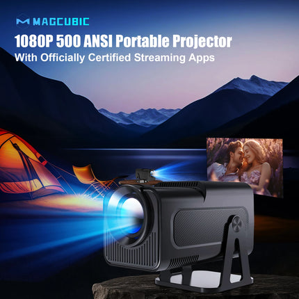 Magcubic HY320 NTV Netflix Officially Licensed Android 13 Projector with 1080P 500ANSI Prime Video YouTube WIFi BT5.2 Portable