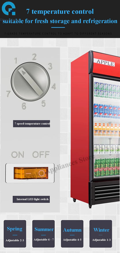 Qingchuan Display Cabinet Commercial Refrigerated Fresh Freezer Convenience Store Single Double Door Refrigerator