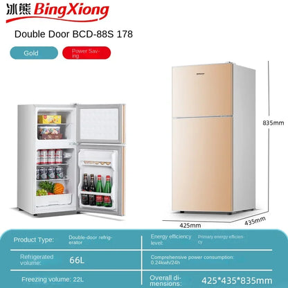 Small refrigerator Home small dormitory rental room frozen refrigeration mini double door refrigerator freezer  무선냉장고  alpicool