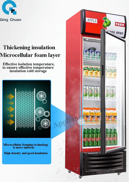 Qingchuan Display Cabinet Commercial Refrigerated Fresh Freezer Convenience Store Single Double Door Refrigerator