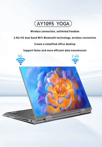 Intel N95 10.95 inch Laptop 360° Flip OLED Touch Screen Aluminum alloy body Windows 11 16GB DDR5 RAM 2TB SSD ROM