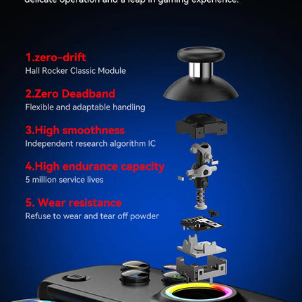 BSP D8 PRO RGB Tablet Controller Wireless Handle For Switch Game Bluetooth Stretching Joystick For P3 P4 Android IOS Gamepad