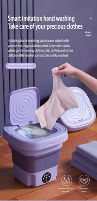 8L Foldable Washing Machine Portable Socks Underwear Panties Retractable Household Washing Machine 3 Models With Spinning Dry