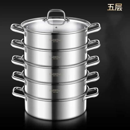 304 stainless steel thickened household steamer multi-layer induction cooker gas stove universal soup pot  food steamer