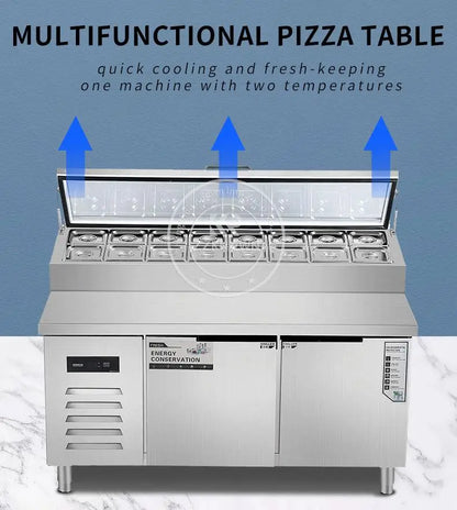 Slotted Fresh-keeping Workbench Display Fridge Salad Bar Refrigerator Undercounter Fridge