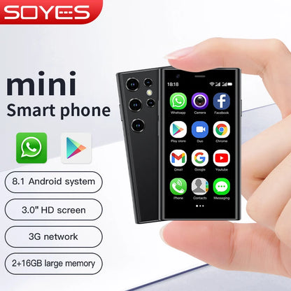 SOYES S23 Pro Mini Smartphones Android 8.1 Dual SIM 3.0'' HD 1000mAh Battery WIFI Bluetooth 3G Small Mobile Phone