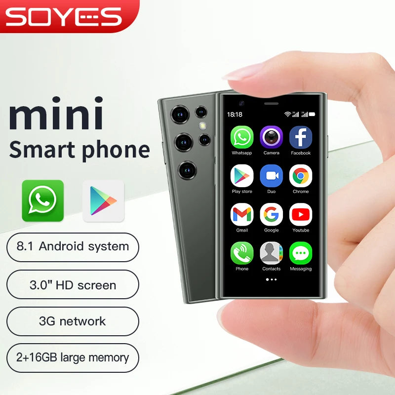 SOYES S23 Pro Mini Smartphones Android 8.1 Dual SIM 3.0'' HD 1000mAh Battery WIFI Bluetooth 3G Small Mobile Phone