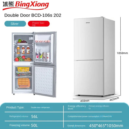 Small refrigerator Home small dormitory rental room frozen refrigeration mini double door refrigerator freezer  무선냉장고  alpicool