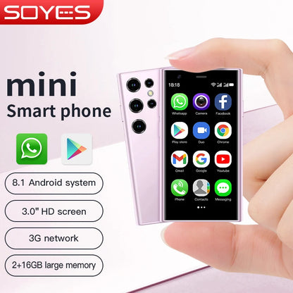 SOYES S23 Pro Mini Smartphones Android 8.1 Dual SIM 3.0'' HD 1000mAh Battery WIFI Bluetooth 3G Small Mobile Phone