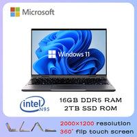 Intel N95 10.95 inch Laptop 360° Flip OLED Touch Screen Aluminum alloy body Windows 11 16GB DDR5 RAM 2TB SSD ROM