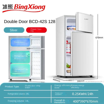 Small refrigerator Home small dormitory rental room frozen refrigeration mini double door refrigerator freezer  무선냉장고  alpicool