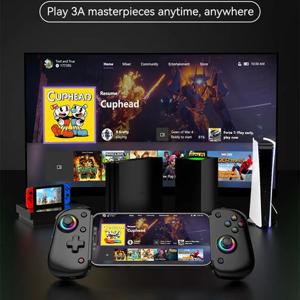 BSP D8 PRO RGB Tablet Controller Wireless Handle For Switch Game Bluetooth Stretching Joystick For P3 P4 Android IOS Gamepad