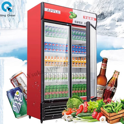 Qingchuan Display Cabinet Commercial Refrigerated Fresh Freezer Convenience Store Single Double Door Refrigerator