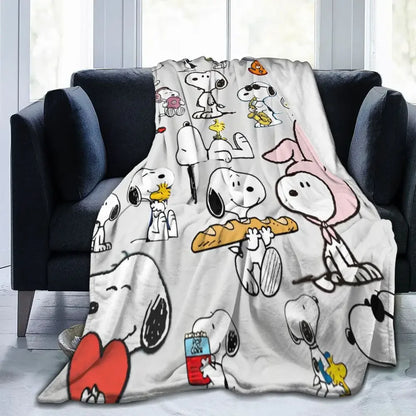 Peanuts Snoopy Woodstock Coral Fleece Plush Throw Blankets Cartoon Cute Blanket for Bedding Outdoor Lightweight Quilt