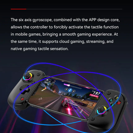 BSP D8 PRO RGB Tablet Controller Wireless Handle For Switch Game Bluetooth Stretching Joystick For P3 P4 Android IOS Gamepad