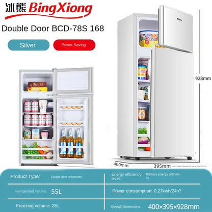 Small refrigerator Home small dormitory rental room frozen refrigeration mini double door refrigerator freezer  무선냉장고  alpicool
