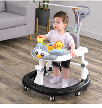 LazyChild Foldable Baby Walkers With Universal Wheel Multifunction Anti-Roll Anti O-Leg Walker Handcart Learning Start Walker