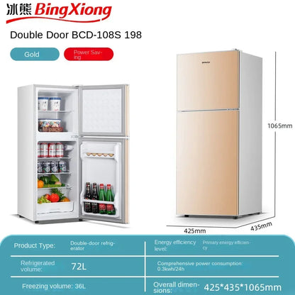 Small refrigerator Home small dormitory rental room frozen refrigeration mini double door refrigerator freezer  무선냉장고  alpicool