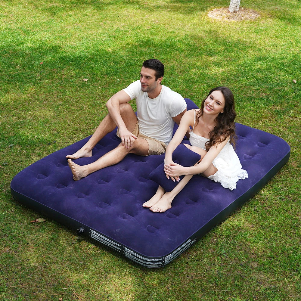 COMCO Inflatable Mattress for Guests & Home,Flocking Surface&Durable PVC , Rapid inflation, Air Bed for Camping