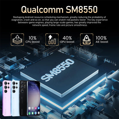 S25 Ultra New smartphone 5G 7.3-inch high-definition Android 14 Snapdragon 8gen3 10core dual SIM phone 7800mAh unlocking phone