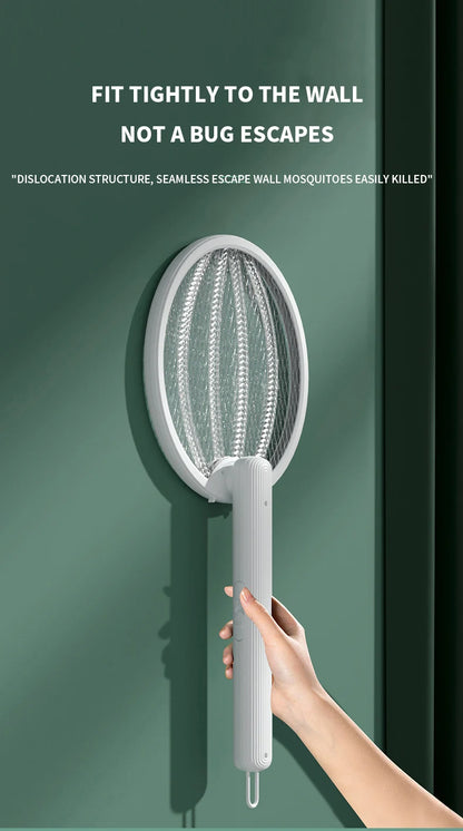 Clearance_Foldable Electric Mosquito Killer Fly Swatter Trap USB Rechargeable Mosquito Racket Insect Killer with UV Light Bug Za