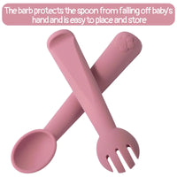 7Pcs/set Baby Silicone Plate Spoon Set Baby Feeding Silicone Bowl Baby Dishes BPA Free Silicone Portable Tableware for Children