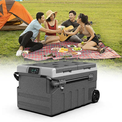 75L Dual Zone Solar Refrigerator Portable Car Freezer Powerful Compressor Quickly Cooler Car Refrigerator