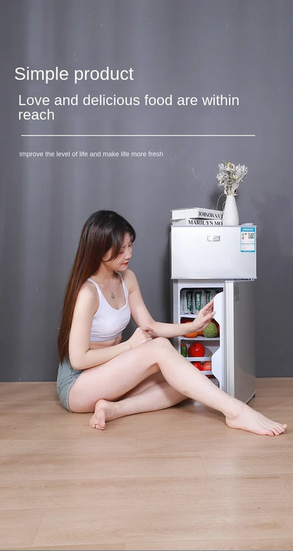 Small refrigerator Home small dormitory rental room frozen refrigeration mini double door refrigerator freezer  무선냉장고  alpicool