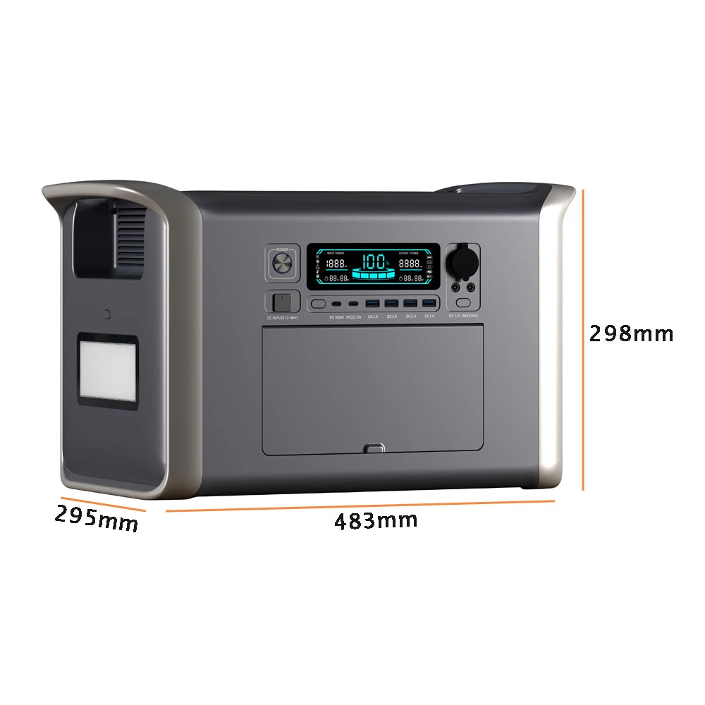 LiFePO4 Portable Power Station 2600W 2048WH Mobile Power Supply Solar Generators 1800W 1024WH Battery Power Storage For Camping