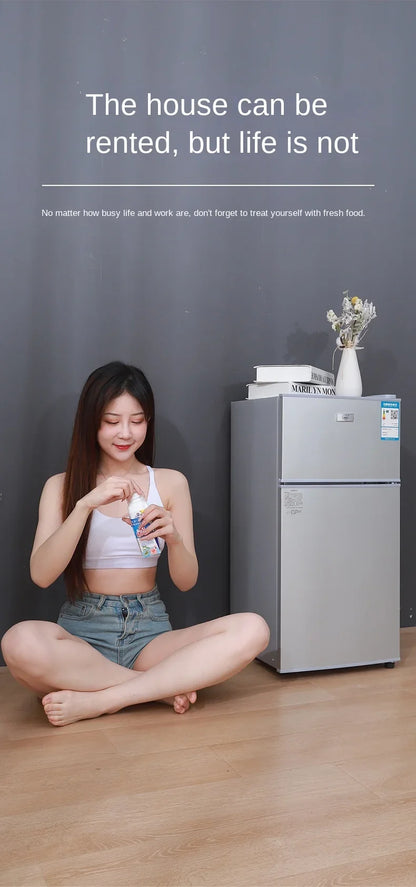 Small refrigerator Home small dormitory rental room frozen refrigeration mini double door refrigerator freezer  무선냉장고  alpicool