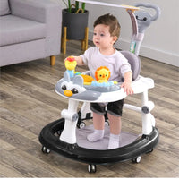 LazyChild Foldable Baby Walkers With Universal Wheel Multifunction Anti-Roll Anti O-Leg Walker Handcart Learning Start Walker