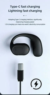 KY2 Single Wireless Earphones Air Conduction OWS Headphone HiFi Ear-Hook Music Sports Noise Cancel Headset For All Smartphones